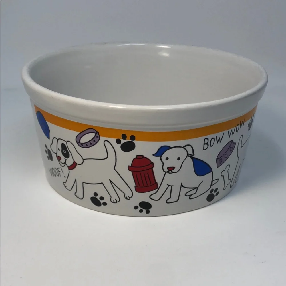 Dog Bowl with Colorful Dog Print